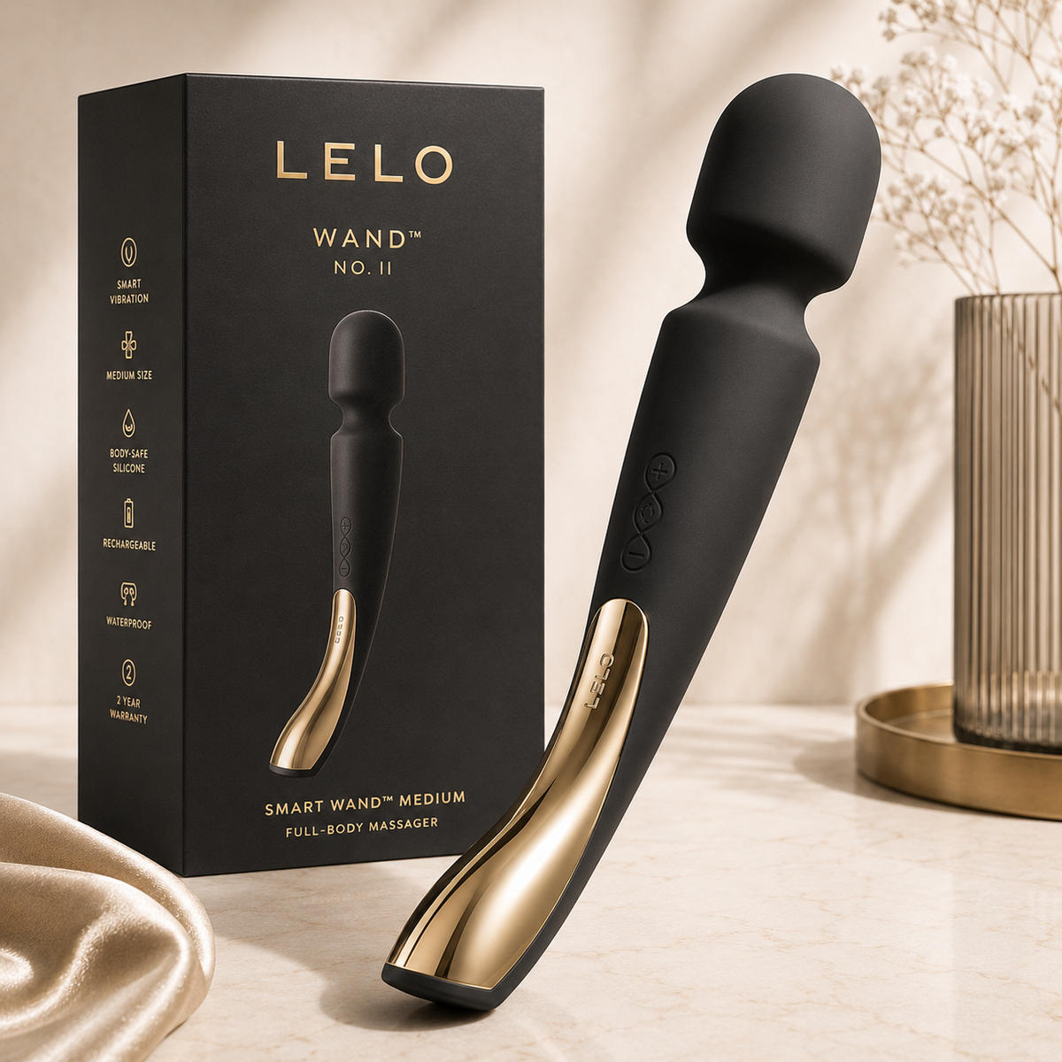 LELO Smart Wand™ No. II Obsidian Black | Luxury Massage Wand | VÉLDIS