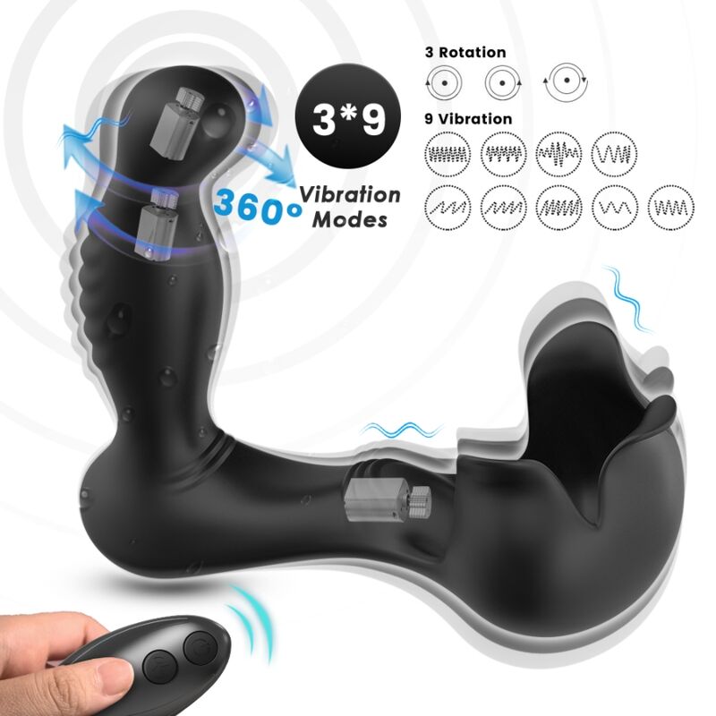 ARMONY - VIBRATEUR ANAL ET STIMULATEUR TESTICULAIRE TÉLÉCOMMANDÉ NOIR