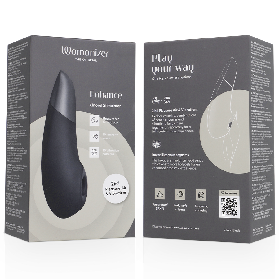 Womanizer Enhance™ Obsidian Black | Pleasure Air™ Technology | VÉLDIS