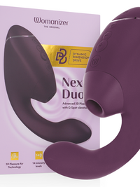 WOMANIZER - DUO NEXT DUAL CLITORAL & G-SPOT STIMULATOR DARK PURPLE
