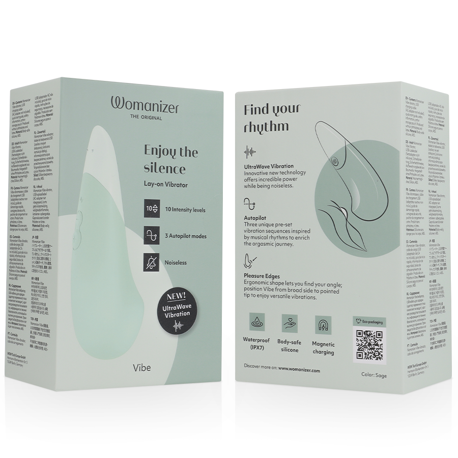 Womanizer Vibe™ Sage Green | UltraWave™ Luxury Lay-On Vibrator | VÉLDIS
