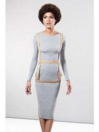 Maze Harness Dress — Brown