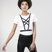 Maze Crossed Harness with Neckline — Black